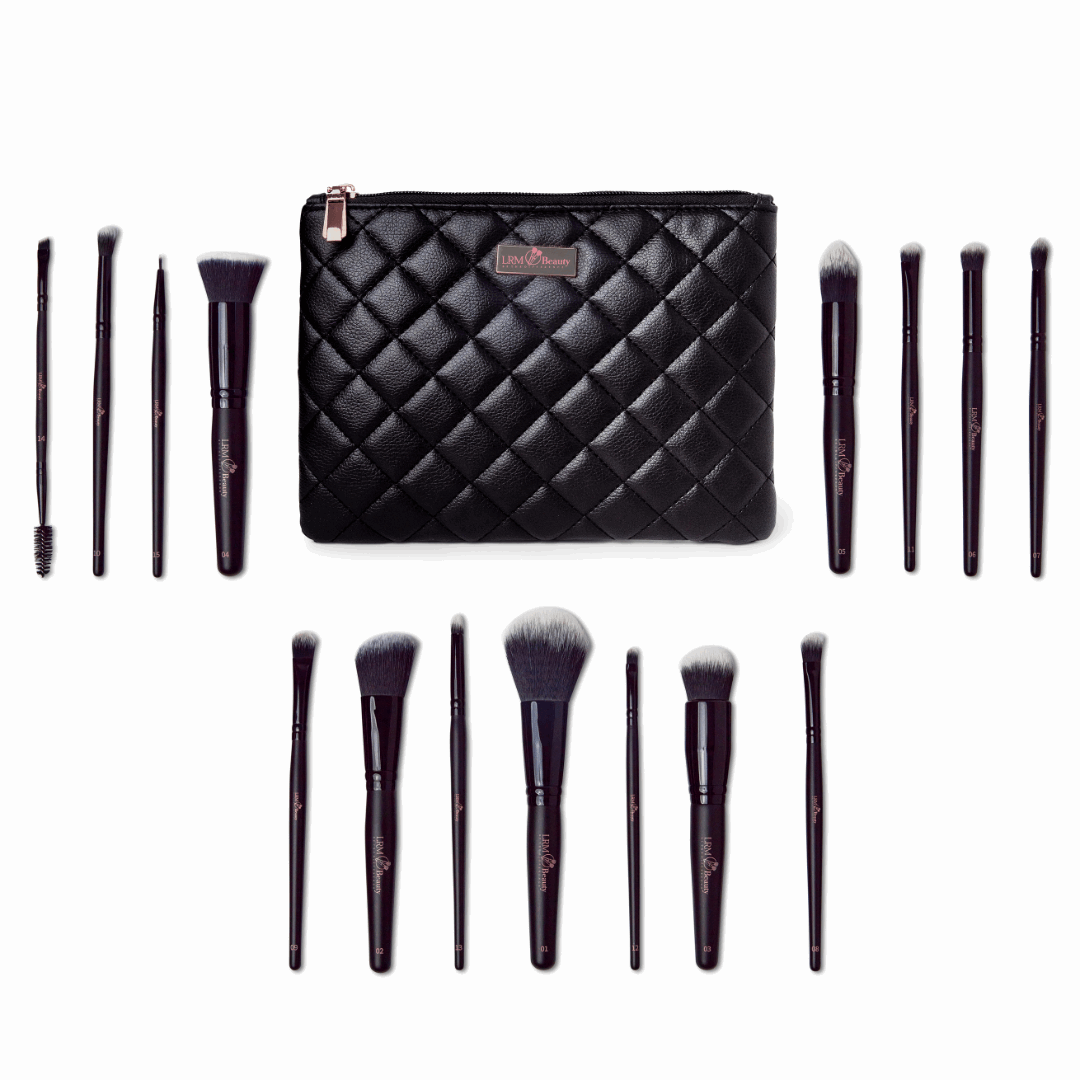 LRM Beauty 15 piece Professional Make Up Brush Set