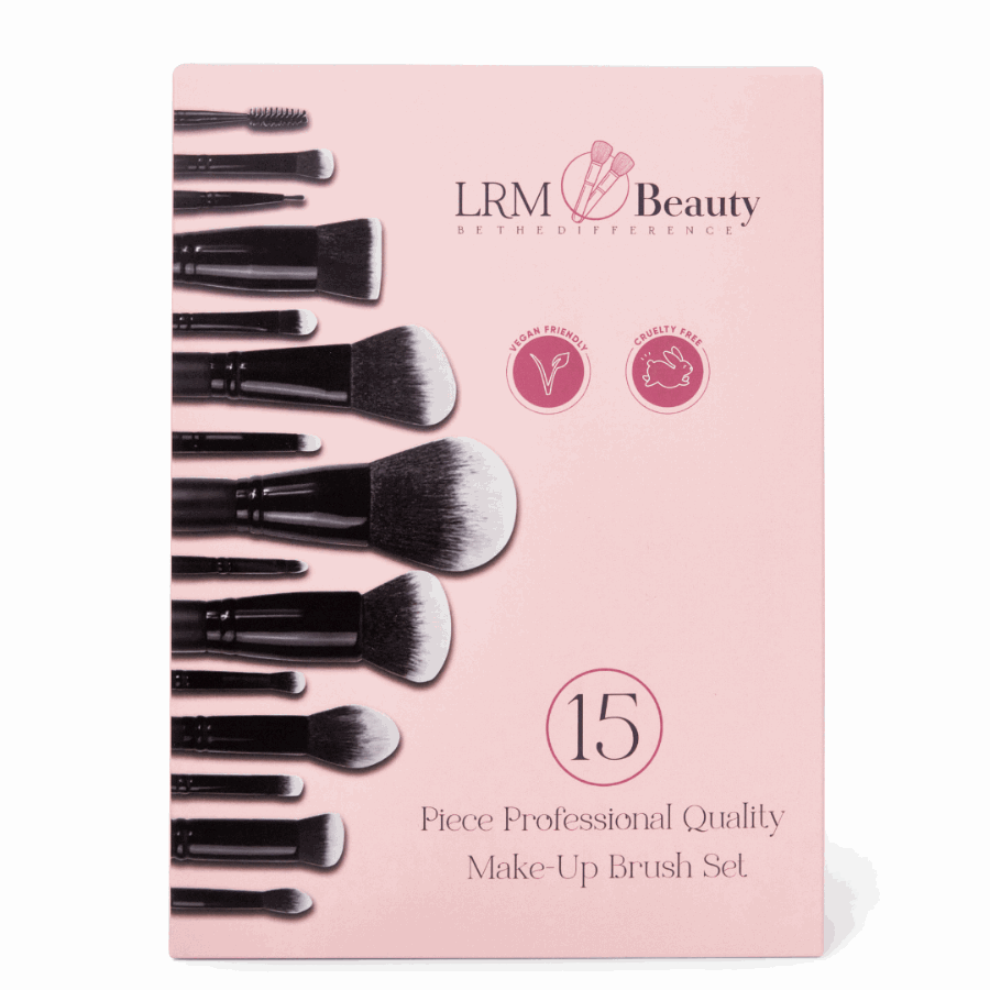 LRM Beauty 15 piece Professional Make Up Brush Set